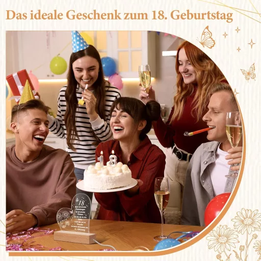 Fiada Akril Éjszakai Lámpa 18. Születésnapi Ajándék Lánynak Fiúnak Testvérnek Barátnak