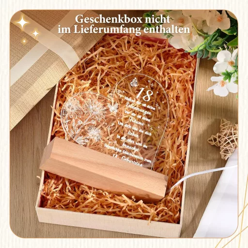 Lampă de noapte din acril Fiada, cadou de 18 ani pentru fată, băiat, frate sau prieten