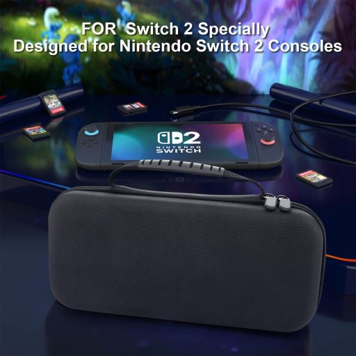 Geantă de transport Gamorek pentru Nintendo Switch 2 cu spațiu de stocare pentru 24 de jocuri și compartimente pentru accesorii