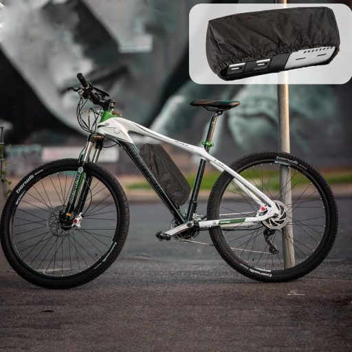 CFHOOAY Elektromos Kerékpár Akkumulátor Védőtok - Vízálló PVC Hailong Akkumulátorvédő Huzat, 40x13x14 cm, Fekete