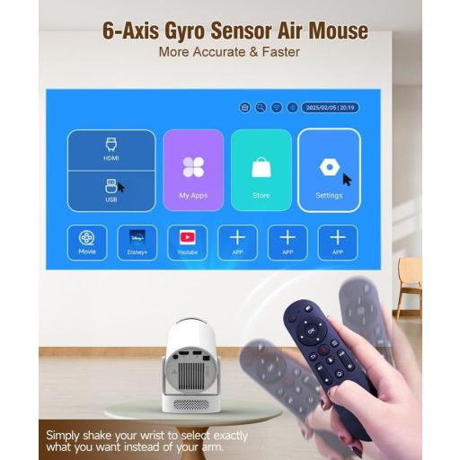 Alwtniet Mini Projektor 4K Wi-Fi 6 Bluetooth 5.4 Hordozható Otthoni Kültéri