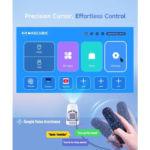 Magcubic Mini Projektor 4K FHD 1080P Android 14 WiFi 6 Hordozható Otthoni Mozi