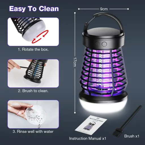 Capcană electrică pentru insecte AOOWU cu UV LED pentru țânțari și muște, 2000V