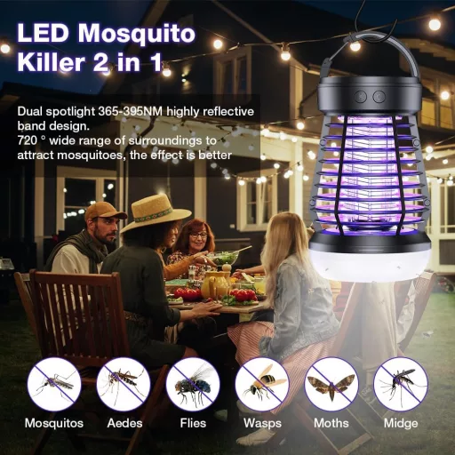 AOOWU Elektromos Rovarcsapda UV LED Szúnyog- és Legycsapda 2000V