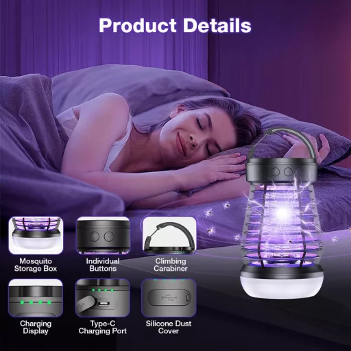 AOOWU Elektromos Rovarcsapda UV LED Szúnyog- és Legycsapda 2000V