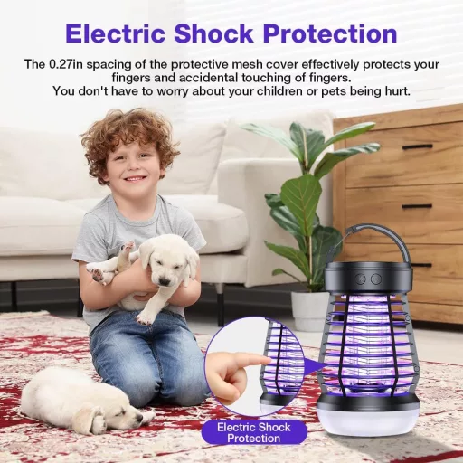 Capcană electrică pentru insecte AOOWU cu UV LED pentru țânțari și muște, 2000V