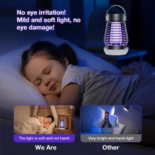 Capcană electrică pentru insecte AOOWU cu UV LED pentru țânțari și muște, 2000V