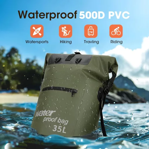 WELDUN 35L/50L vízálló rolltop hátizsák IPX8 telefontokkal kajak kenu camping túrázáshoz