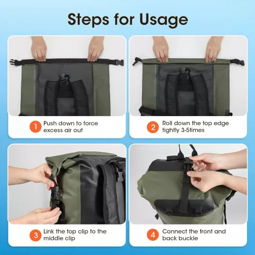 WELDUN 35L/50L vízálló rolltop hátizsák IPX8 telefontokkal kajak kenu camping túrázáshoz