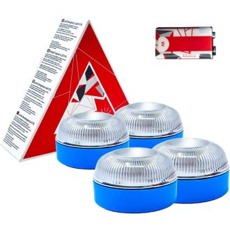   MAGIC SELECT 4 ks výstražných svetiel s certifikáciou DGT pre autá a motocykle s magnetickou základňou a 9V batériou