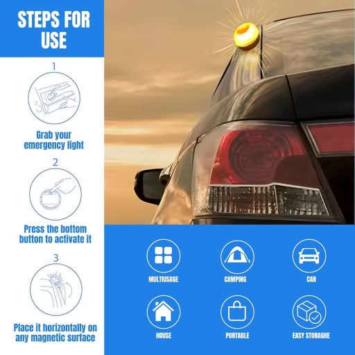 MAGIC SELECT 4 ks výstražných svetiel s certifikáciou DGT pre autá a motocykle s magnetickou základňou a 9V batériou