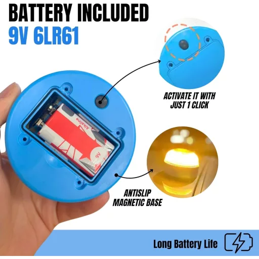 MAGIC SELECT 4 bucăți Lămpi de Avertizare cu Omologare DGT pentru Mașină Motocicletă Trafic cu Bază Magnetică cu Baterie 9V