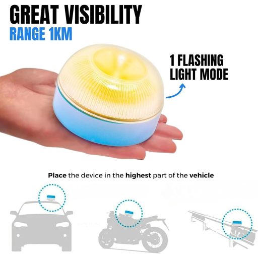MAGIC SELECT 5x Lampă de avertizare V16 cu bază magnetică pentru auto și motocicletă