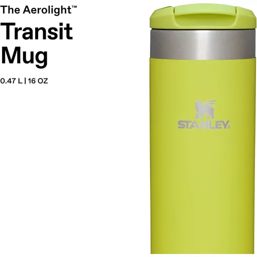 STANLEY Aerolight Transit 0,47L Termikus Utazó Bögre Sárga - 6 Óra Hőtartás, Autópoháradapter - 0.47 L, Electric Yellow