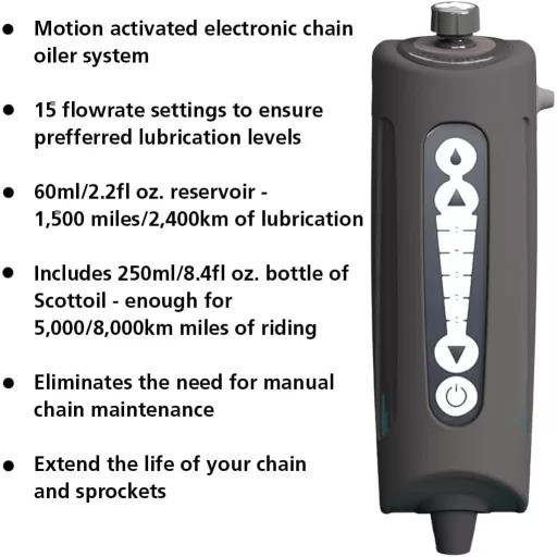 Scottoiler xSystem 3.0+ Elektronikus Lánckenő Bluetooth Vezérléssel Biodegradábilis Olajjal