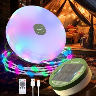   Orbecco 12m napelemes kempingfény 13 módú USB-s hordozható lámpa IP45