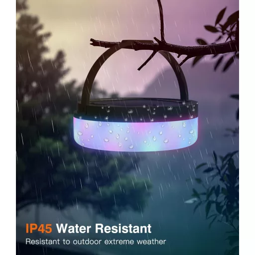 Lampă solară de camping Orbecco, 12m, portabilă, cu 13 moduri, USB, IP45