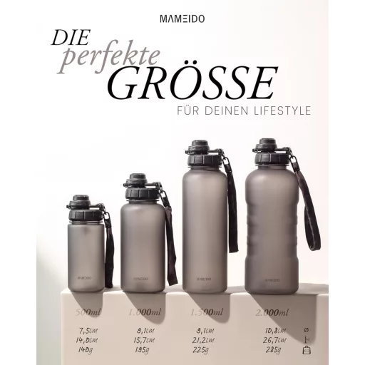 MAMEIDO 500ml Dječja Boca sa Slamkom, Tritan Materijal, Nepropusna, Bez BPA, Flamingo Ružičasta