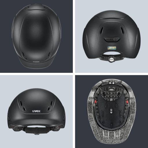 Uvex Kidoxx Cască de călărie ușoară pentru copii - Mărime ajustabilă 49-54 cm 3XS-XS - Ventilație optimă - Negru Mat