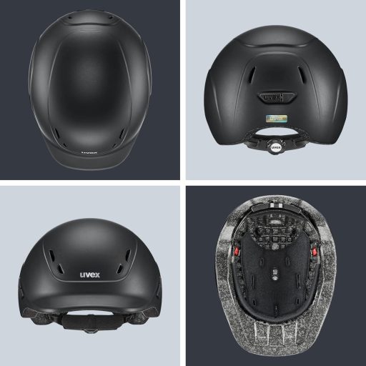 Uvex Kidoxx Cască de călărie ușoară pentru copii - Mărime ajustabilă 49-54 cm 3XS-XS - Ventilație optimă - Negru Mat