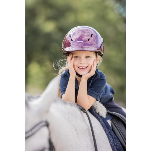Uvex Kidoxx Detská jazdecká prilba - ľahká nastaviteľná prilba - optimálne vetranie - lesklá modrá - 49-54 cm