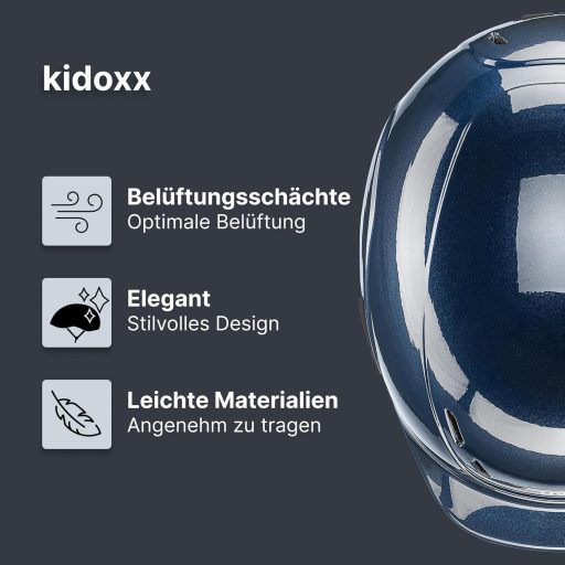 Uvex Kidoxx Gyerek Lovaglósisak - Könnyű Állítható Bukósisak - Optimális Szellőzés - Fényes Kék - 49-54 cm