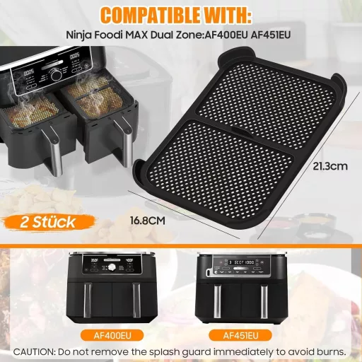 ROMANVIC Ninja AF400EU AF451EU Friteuză cu aer, Protecție împotriva lăcustelor, 2 buc., Ecran anti-stropire grăsime