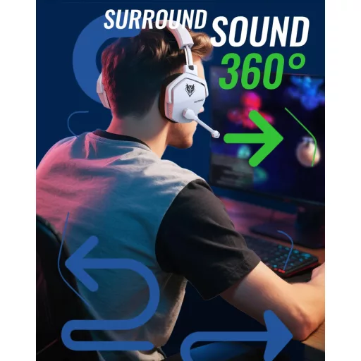 NUBWO G06 Pro Wireless Gaming Headset PS5 50mm, 120 órás akkumulátor, töltőállomás