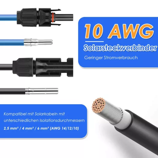 Selizo 14 Pár Napelem Csatlakozó IP67 Hím/Nő 2.5-6mm² Fotovoltaikus Kábel Dugó