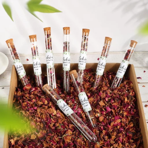 BOFUNX Üvegcsék Partyajándék 50db Dugóval és Matricákkal Esküvőre Keresztelőre