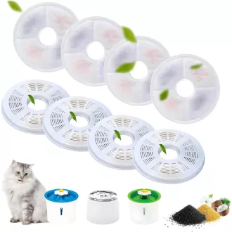   Dhohoo Macska Ivófontána Szűrő Csomag 8db Aktívszén és Habszűrő 3L-es Ivócsatornához