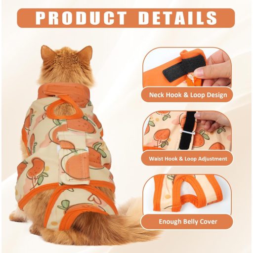 DENTRUN Odijelo za oporavak mačaka nakon sterilizacije, podesivo oko vrata, zaštita od ozljeda i rana