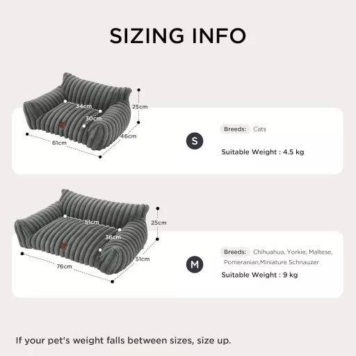 BEDSURE Ortopedický pelech pre mačky 61x46 cm, prateľný mäkký pelech pre psov