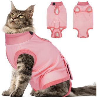   DENTRUN Odijelo za mačke nakon operacije Podesivo Zacjeljivanje rana Sterilizacija XL Ružičasto