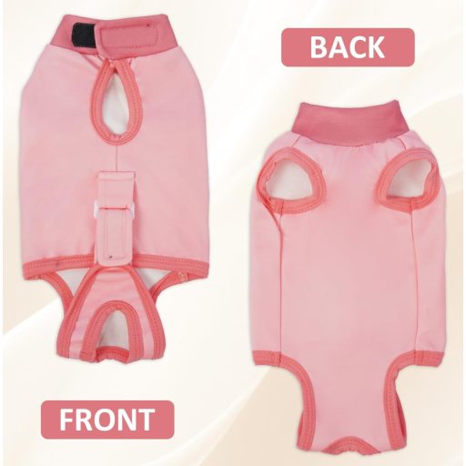 DENTRUN Pooperačný oblečok pre mačky, nastaviteľný, na hojenie rán po sterilizácii, XL, ružový