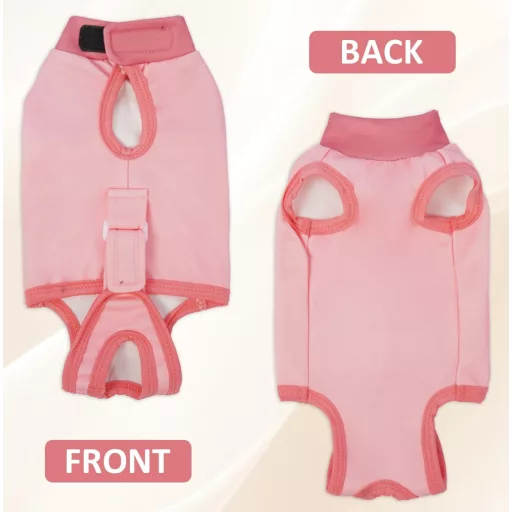 DENTRUN Rochie chirurgicală pentru pisici, roz, M - Protecție împotriva rănilor și iritațiilor