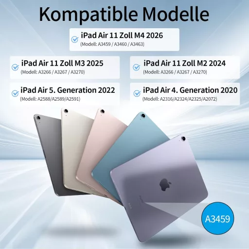 GKABXY iPad Air 11" M4/M3/M2 és 10.9" mágneses billentyűzetes tok krém fehér