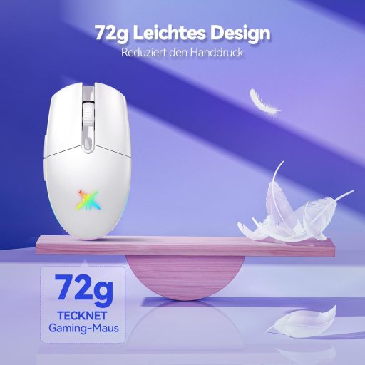 Mouse Gaming Wireless TECKNET RGB 2.4G 8000 DPI Reîncărcabil Ultralight