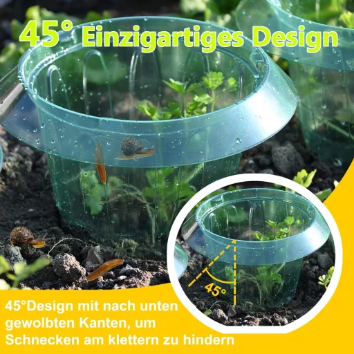 Emyimom Csigagyűrű 10db - Vegyszermentes Csigariasztó Karika Palántákhoz, Zöldségekhez - Újrahasznosított Műanyag, 24cm Átmérőjű Növényvédő  - Green 10Pieces