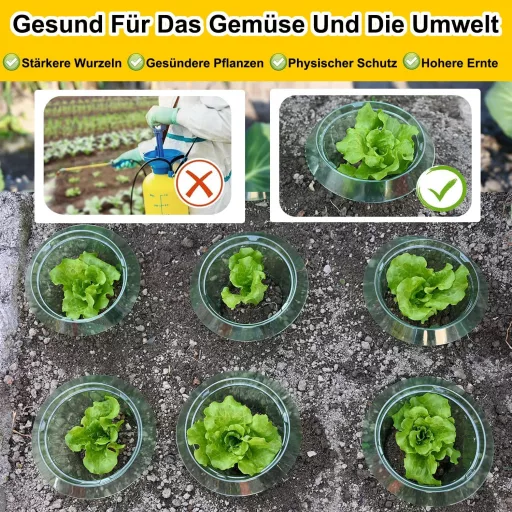 Emyimom Slimačie krúžky 10ks - Chemicky neupravovaný Odpudzovač slimákov, Ochranné krúžky pre sadenice a zeleninu - Recyklovaný plast, 24cm Ochrana rastlín
