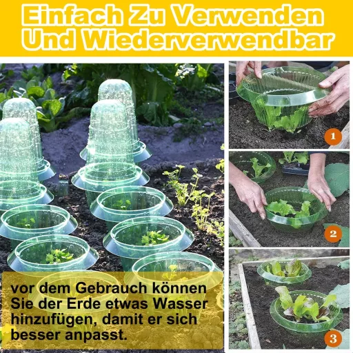 Emyimom Csigagyűrű 10db - Vegyszermentes Csigariasztó Karika Palántákhoz, Zöldségekhez - Újrahasznosított Műanyag, 24cm Átmérőjű Növényvédő  - Green 10Pieces