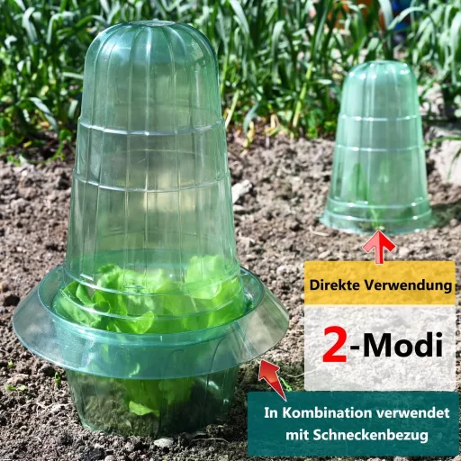 Emyimom Csigagyűrű 10db - Vegyszermentes Csigariasztó Karika Palántákhoz, Zöldségekhez - Újrahasznosított Műanyag, 24cm Átmérőjű Növényvédő  - Green 10Pieces