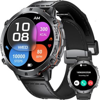   Ceas Inteligent LIGE pentru Bărbați, Ecran AMOLED 1.73", Peste 110 Moduri Sport, Rezistent la Apă IP68, Monitorizare Ritm Cardiac