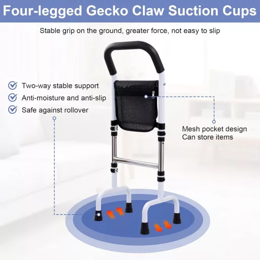 Suport vertical Zimoer, reglabil pe înălțime, pentru vârstnici, lângă pat, toaletă, canapea