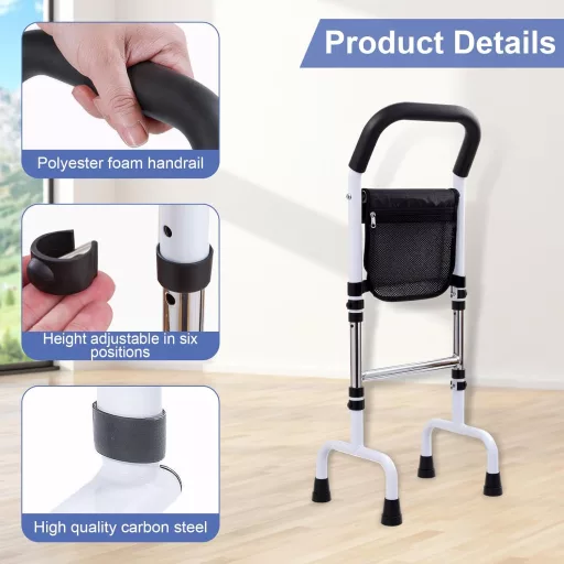 Suport vertical Zimoer, reglabil pe înălțime, pentru vârstnici, lângă pat, toaletă, canapea