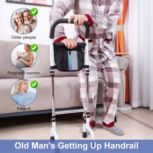 Suport vertical Zimoer, reglabil pe înălțime, pentru vârstnici, lângă pat, toaletă, canapea