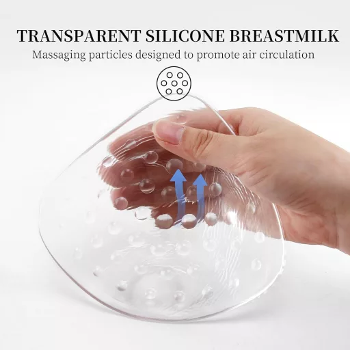 Proteză mamară din silicon ONEFENG pentru înot, masaj, inserție de sutien concavă pentru femei - 6#(340g/cupa B+), Transparent