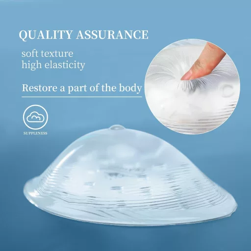 Proteză mamară din silicon ONEFENG pentru înot, masaj, inserție de sutien concavă pentru femei - 6#(340g/cupa B+), Transparent