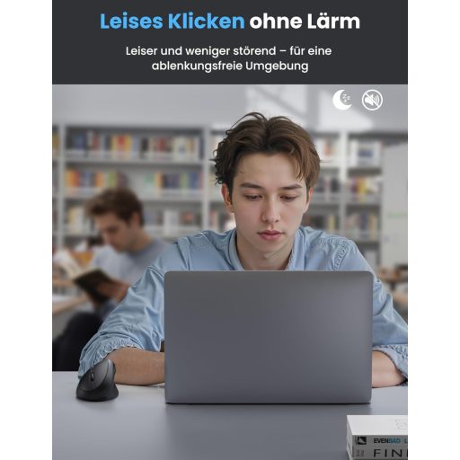 TECKNET Ergonomikus Bluetooth Egér Vezeték Nélküli 3 Eszközhöz 4800 DPI Csendes