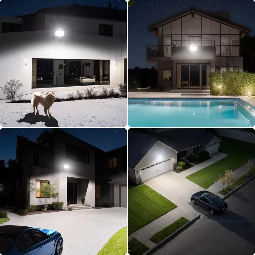 LAMLAMCK 50W LED Mozgásérzékelős Reflektor 5000LM 6500K Hideg Fehér IP66 Vízálló Kültéri Lámpa 2db